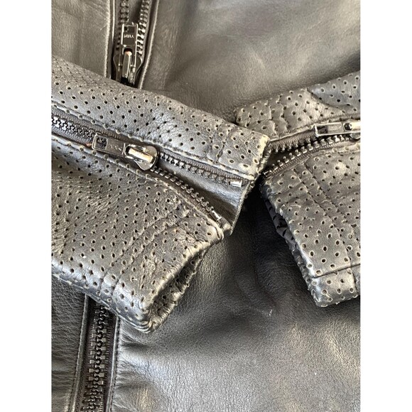 Vintage Black and Blue Leather Motorcycle Racing Jacket - Size L - Picture 8 of 10